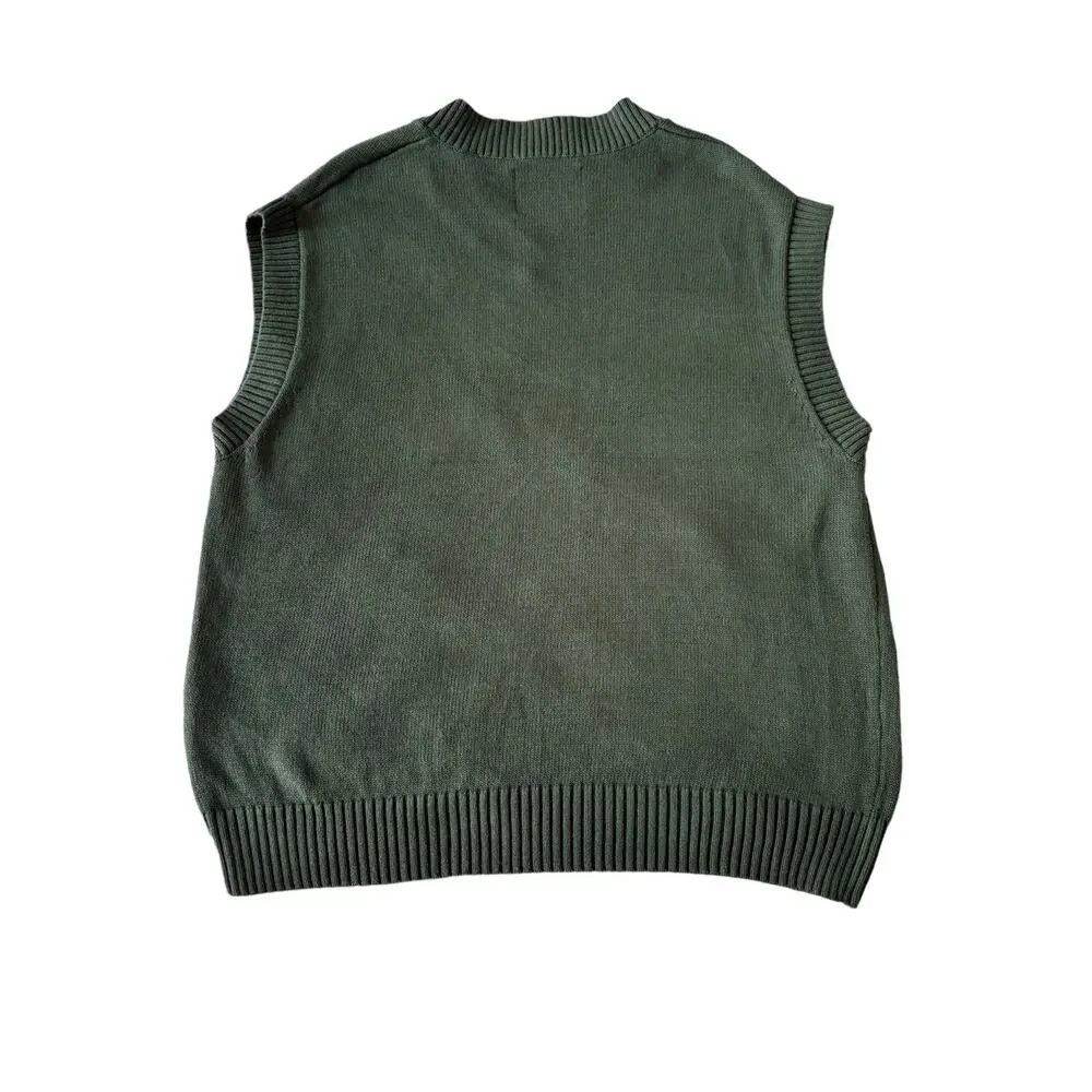 LES DEUX KNIT VEST SCANDINAVIAN STREETWEAR OVERSIZE FIT LINEN BLEND MEN SIZE M